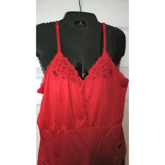 Vintage Vanity Fair Teddy One Piece Lingerie Size Small Red Made In USA Coquette - Picture 4 of 8
